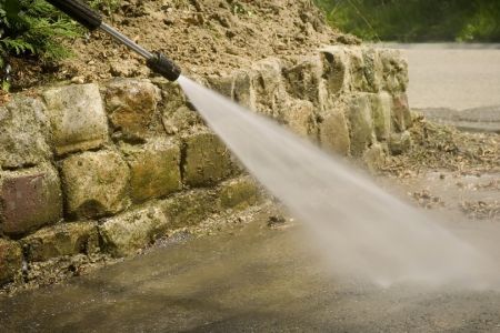 Driveway pressure washing