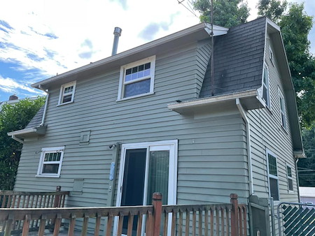 cedar siding soft washing near the Columbia River in Rainier Oregon